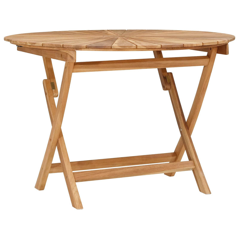 Hazele Round 33.5'' Outdoor Dining Table, 29.53" H x 43.31" W x 43.31" D, Honey Brown