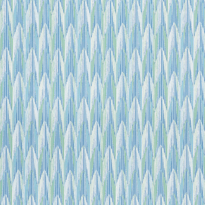 Tissu d'intérieur / extérieur Verdant, Bleu pacifique / feuille