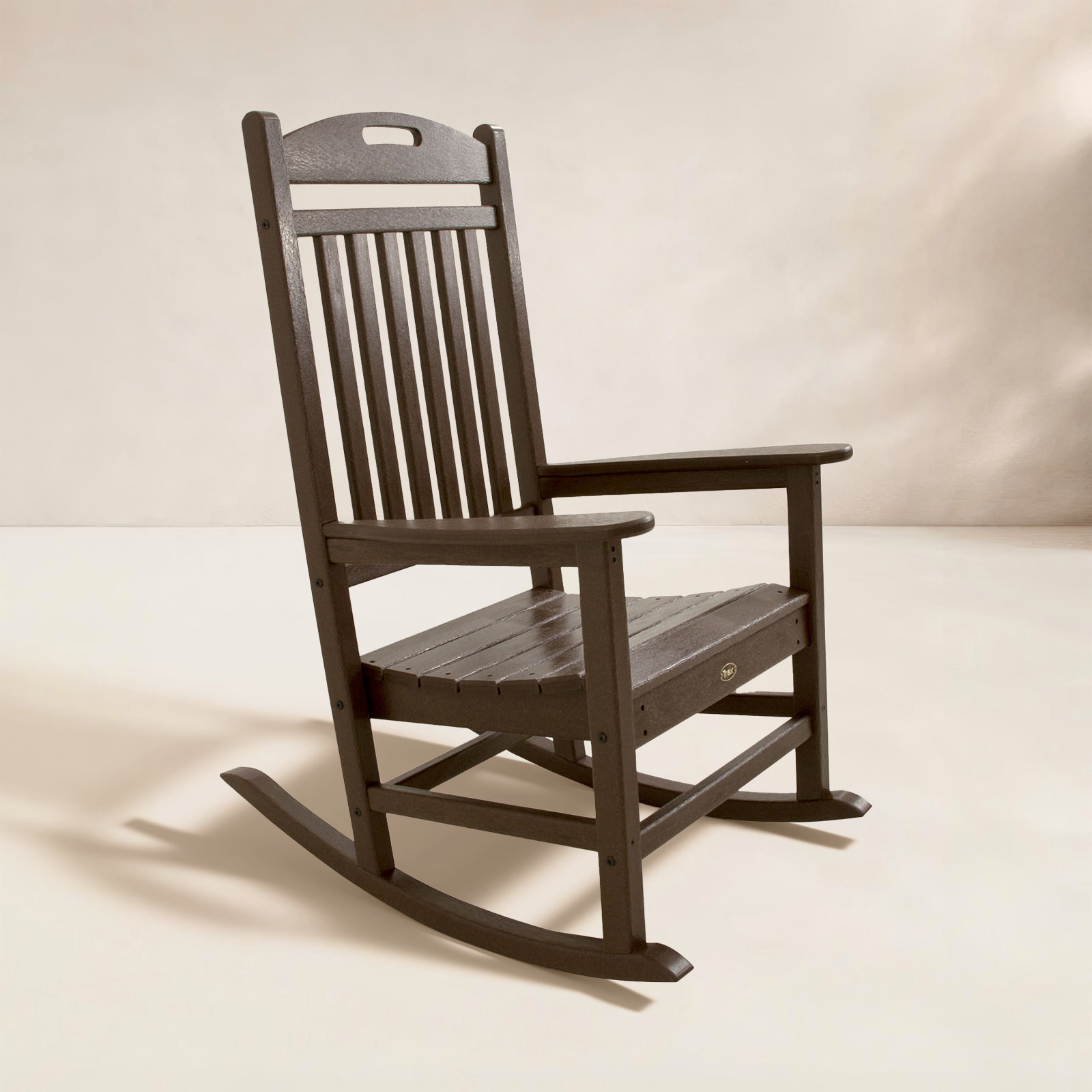 POLYWOOD® Yacht Club Patio Rocking Chair, Dark Brown
