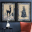 Deer Silhouette - 2 Piece Print-1092480967-1092480964-1092480985