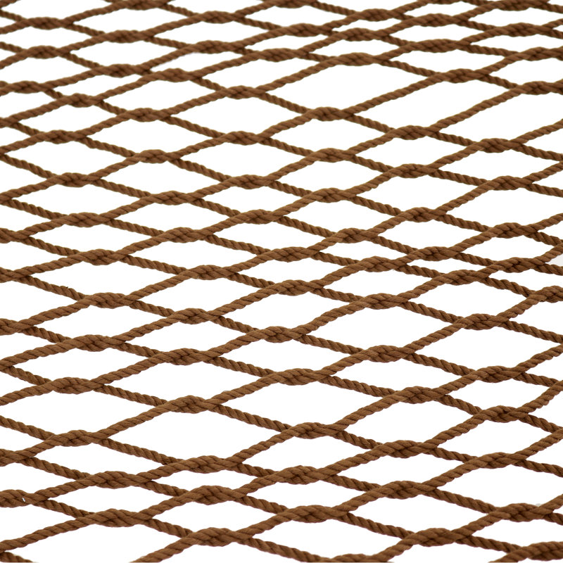 Sunnydaze Brown Double Polyester Rope Hammock with Pillow