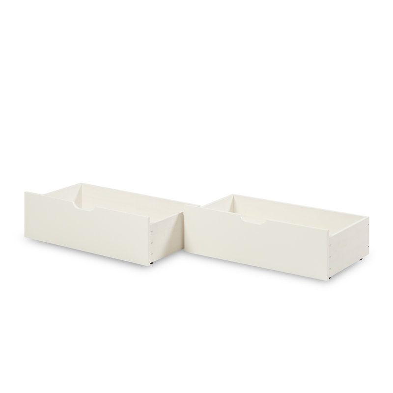 Abdullah Kids Bunk Bed with Drawers, White, Twin Over Full