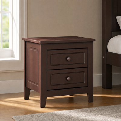 2-Drawer Mid Century Bedside Table Nightstand