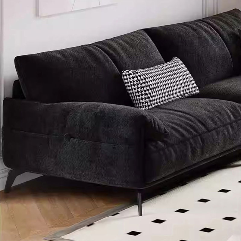 Canapé 86,61 po en chenille standard noir, 34.65"H*86.61"L*38.58"W