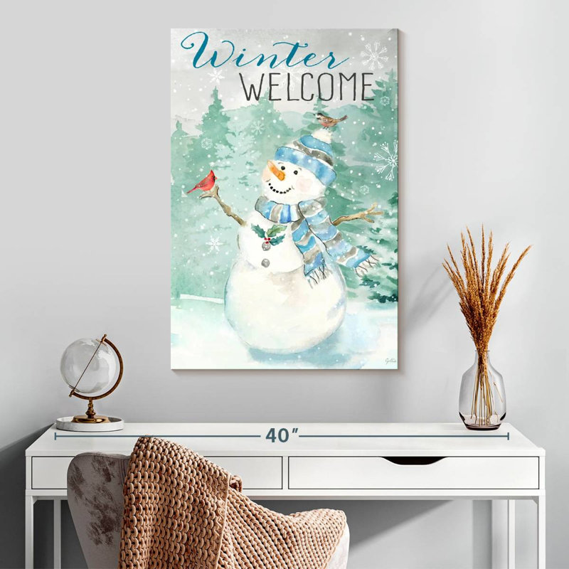 Portrait de bonhomme de neige bleu Lelend Let It Snow, H 30 po x l 20 po