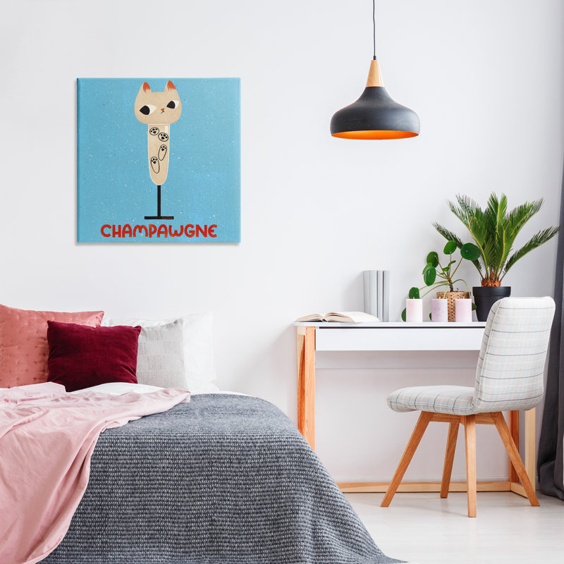 Toile de champagne Champawgne, par Carrie Cantwell, H 30 po x l 30 po