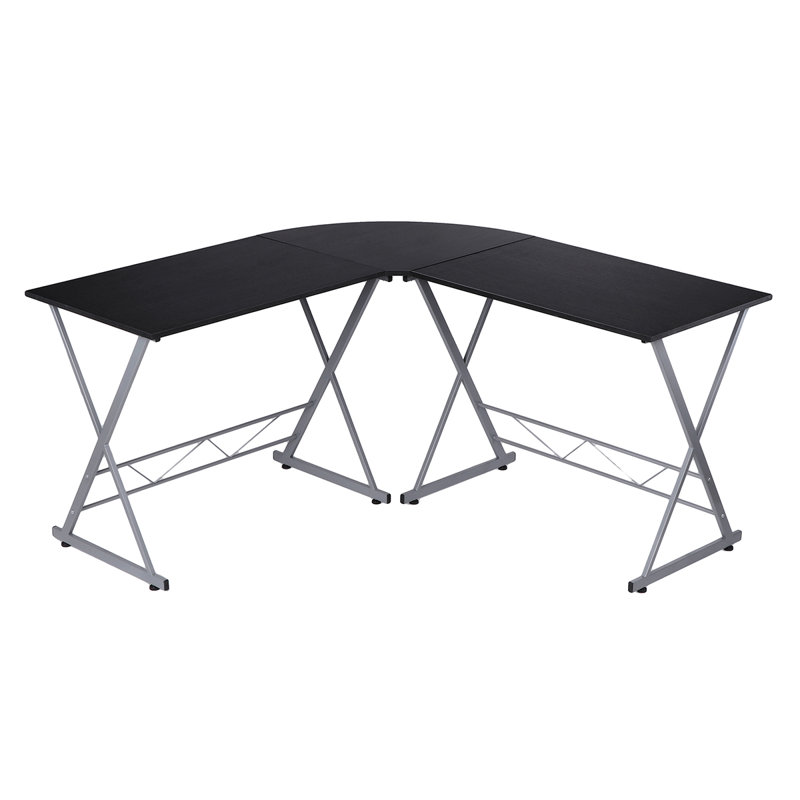 L-Shaped Metal Base Computer Desk