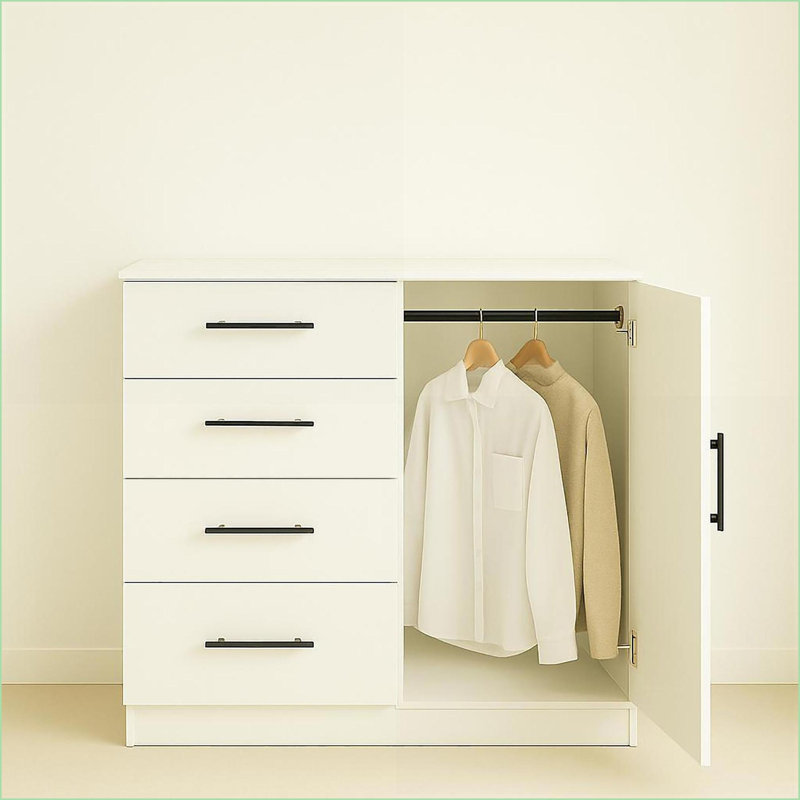 Commodes et amp; Garde-robes | Commode pour homme Robin avec tiroirs profonds Robin | Blanc | Bois d'ingénierie, Blanc