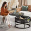 Table basse circulaire avec plateau relevable circulaire et rangement-1833765590-1833765589