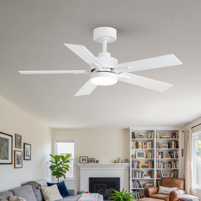  42" Ceiling Fan with Light and Remote, 6-Speed Quiet Reversible DC Motor, 3CCT LED, Modern 5-Blade Ceiling Fan for Bedroom, Living Room