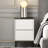Modern Nightstand with 2 Drawers, White & Black with Gold Accents, 15.8 x 23.6 x 13.8 inches | 100% Melamine Coated Particle Board, Thickness: 0.7 inches | Stylish & Functional Design for Bedroom Storage