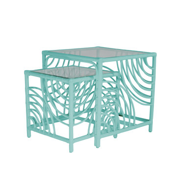 Swirl Glass Nesting End Table