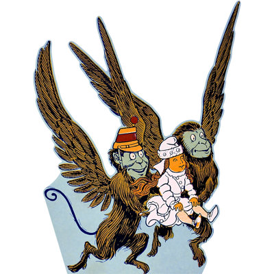 «Winged Monkeys And Dorothy» en carton