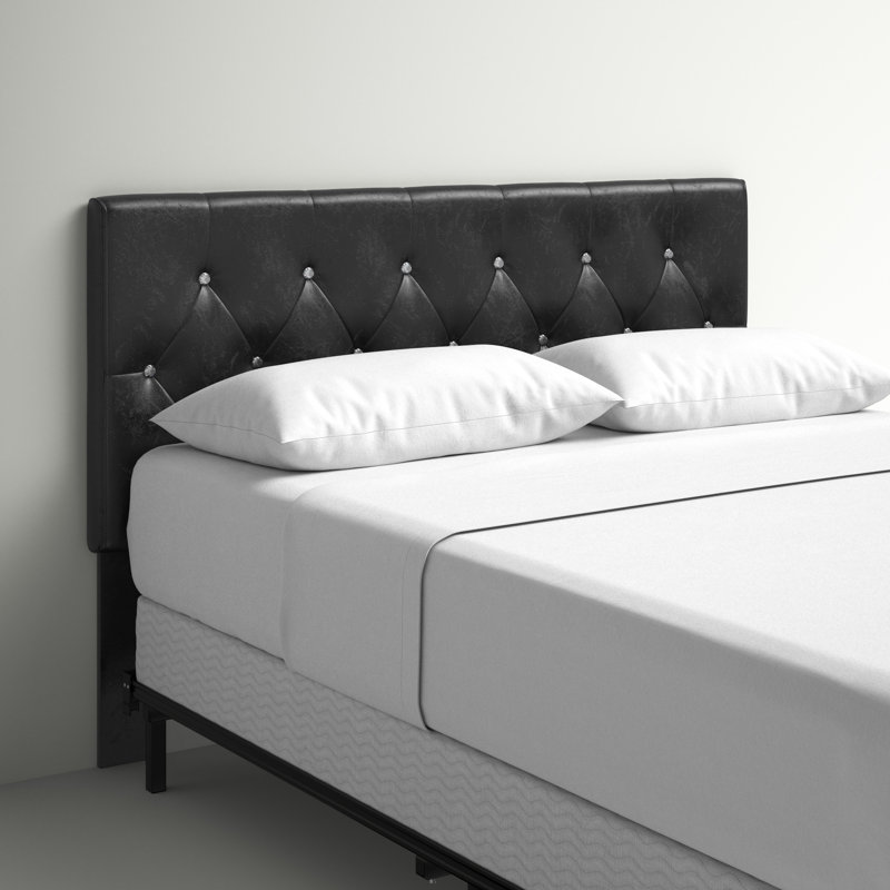 Devis Upholstered Headboard, Black, Full / Queen