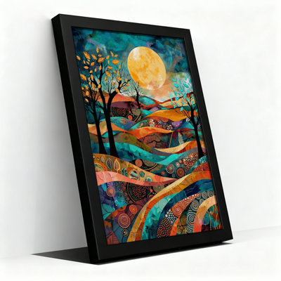 Toile au clair de lune avec motifs tourbillonnants, art mural