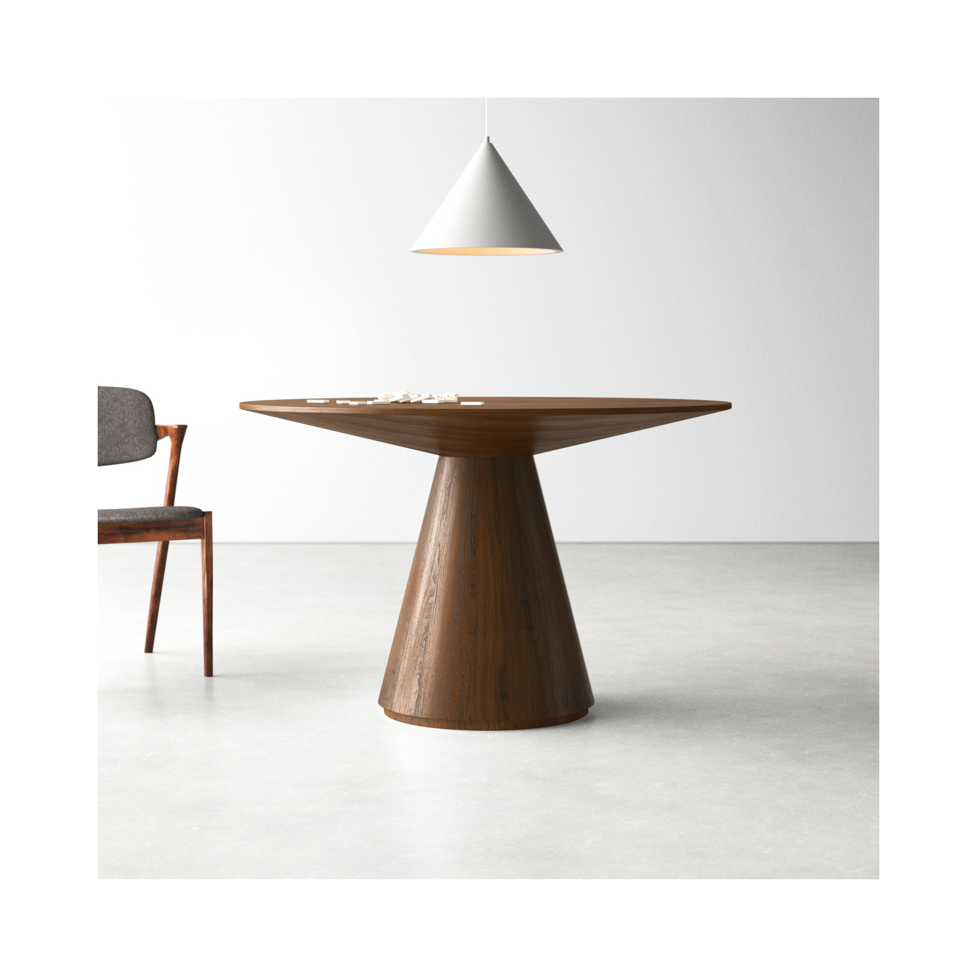 Royale Round Pedestal Dining Table , 29.5" H x 47" W x 47" L, Walnut