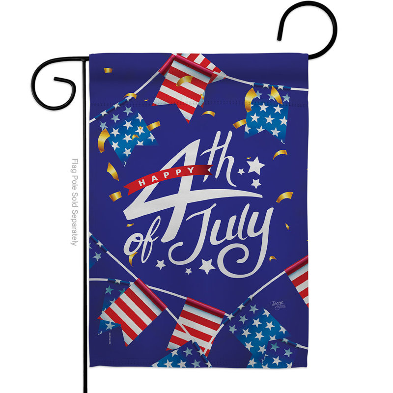 Double Sided Polyester Independence Day House Flag, 18.5" H x 13" W