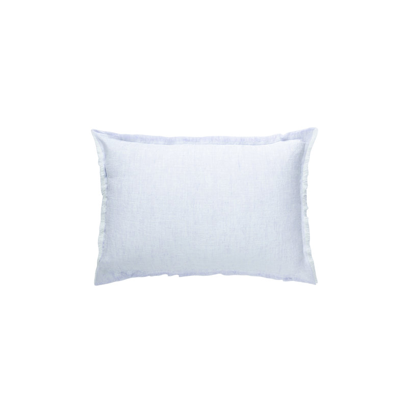 Oreiller en lin luxueux 14 x 20 Luxe Crossdye, Bleu ciel, Plumes