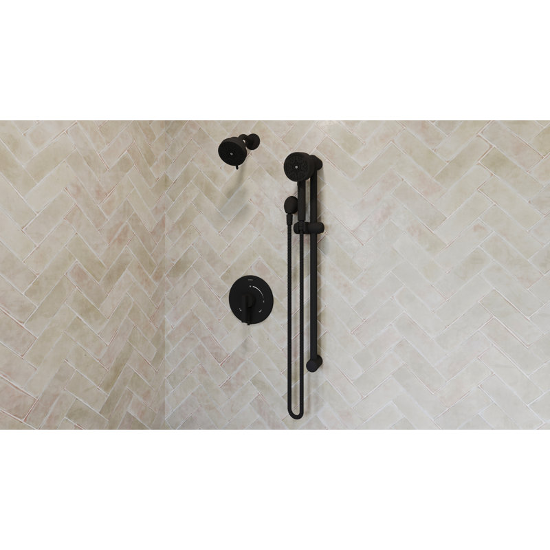 Dia HydroMersion Single Handle Shower System with Hand Shower, Matte Black