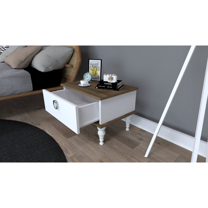 Poole 60cm W Manufactured Wood Bedside Table