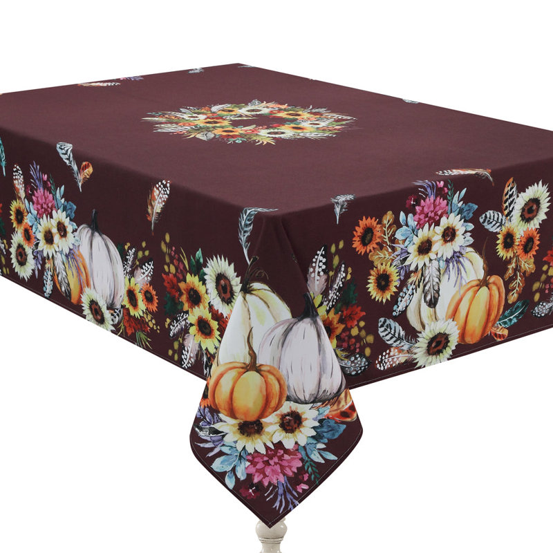 Fall Feathers Tablecloth, 144" L x 70" W