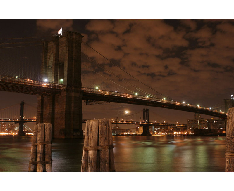 Pont de Brooklyn à New York, H 12 po x l 18 po