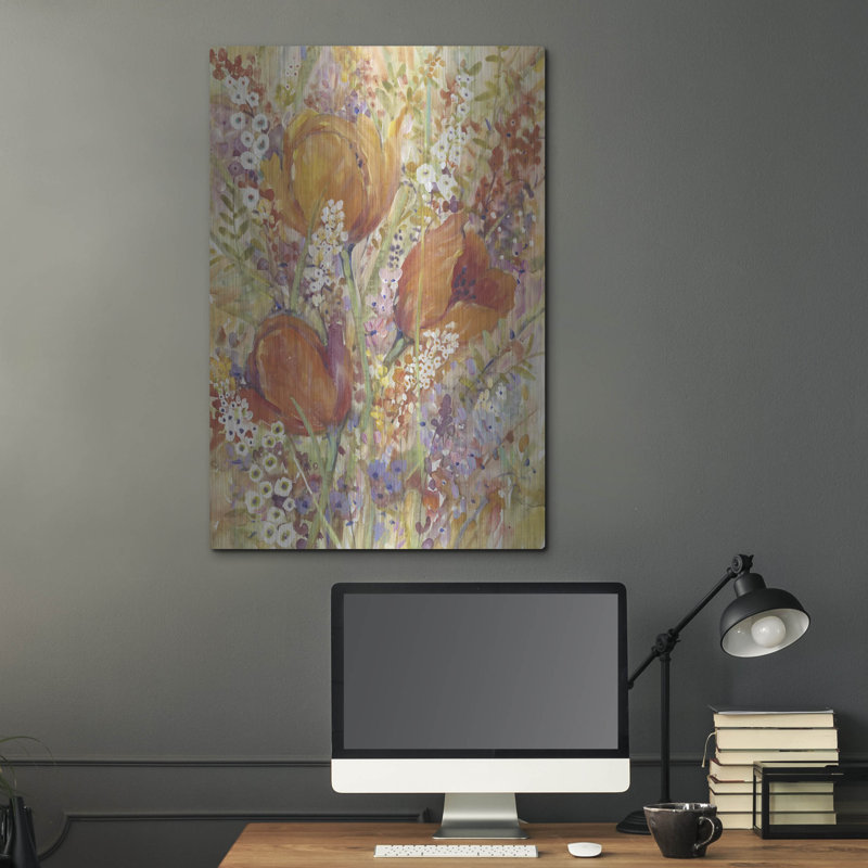 Art mural en métal «Spring Bloom I» par Tim O'Toole, H 36 po x l 24 po