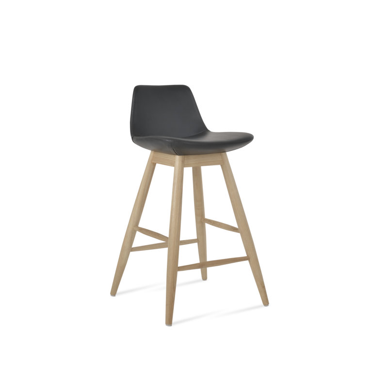 Tabouret de bar et de comptoir Pera Baba, Blanc, Similicuir os, Tabouret de comptoir (siège d’une hauteur de 24