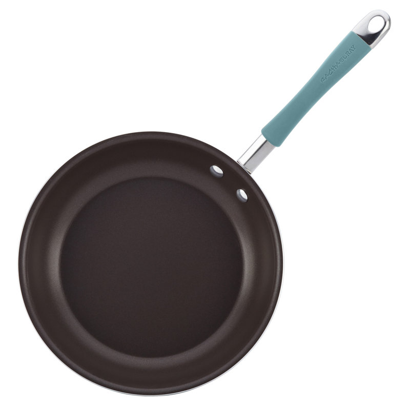 Rachael Ray Cucina Hard Enamel Nonstick Cookware and Measuring Cup Set, 18-Piece, Agave Blue