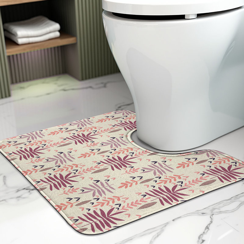 Multicolore tapis de salle de bain en forme de U Leaf Leaf