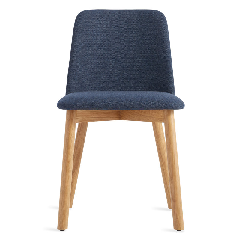 Chip Upholstered Dining Chair, Toohey Navy, White Oak