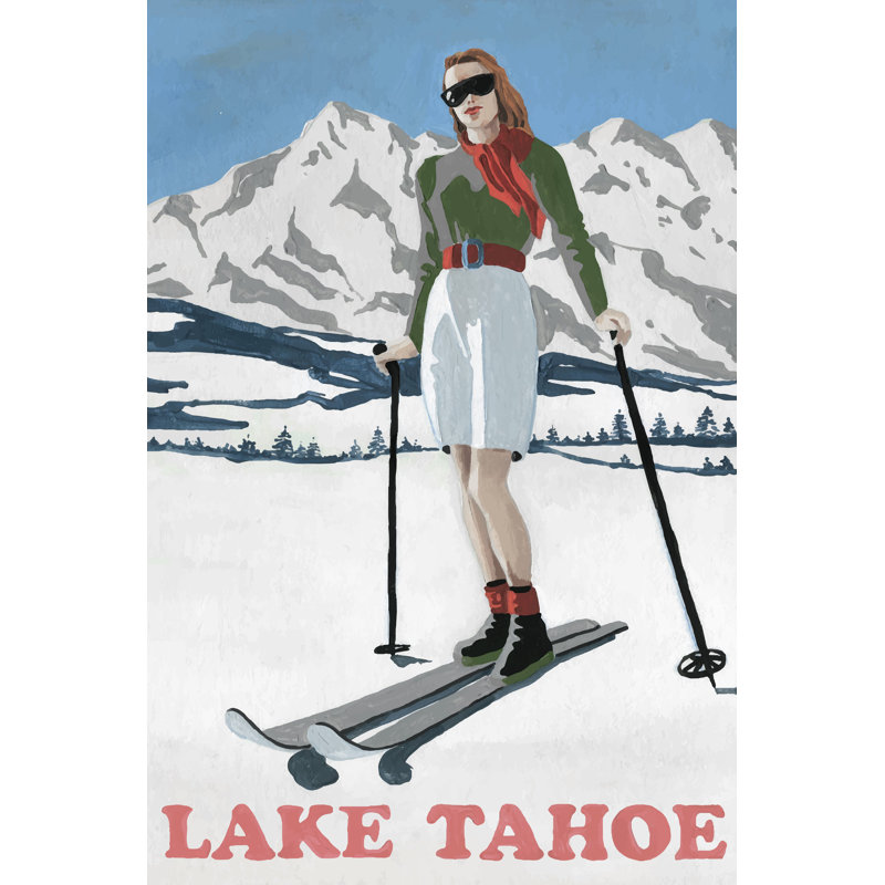 «Ski Like a Girl», reproduction d'art sur toile tendue, H 18 po x l 12 po x P 1,5 po