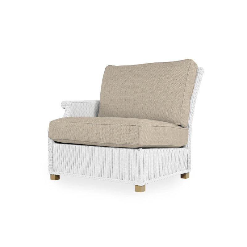Hamptons Outdoor One Arm Lounge Chair, White, Cottage Pepper