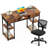 Desk and Chair Set: 48 Inch Computer Desk & Height Adjustable Black Mesh Chair-97465239