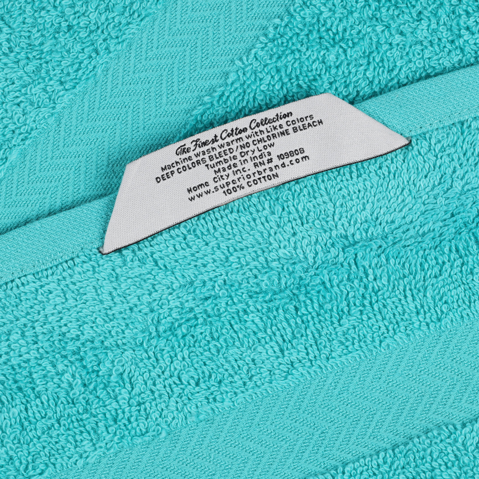 Franklin Cotton Lightweight Quick-Drying Face Towel Washcloth, Turquoise, 6 Pieces Towel Set