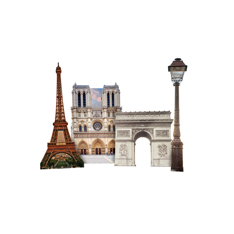 24 x 36 in. Paris Landmark Cardboard Stand-Up Set