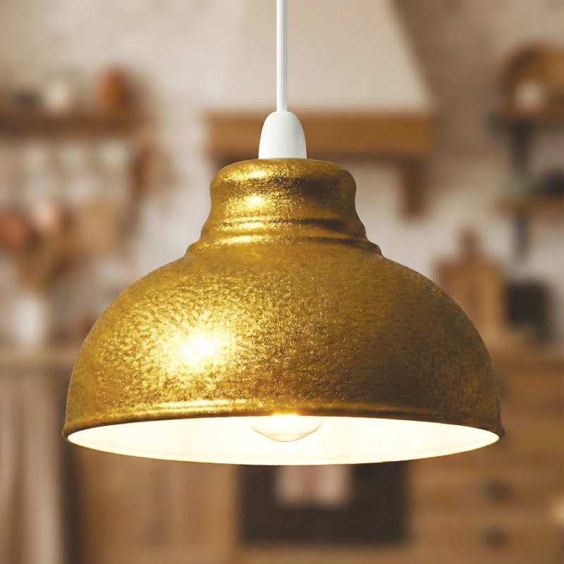 17cm H Metal Dome Lamp Shade ( Screw On ), Gold
