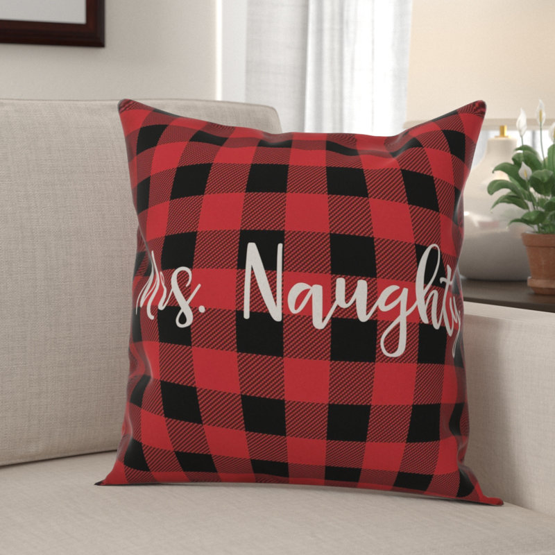  Coussin décoratif à carreaux Mme Naughty in Buffalo, Coussin décoratif