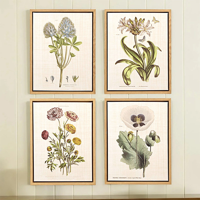 Art mural encadré floral sur toile
