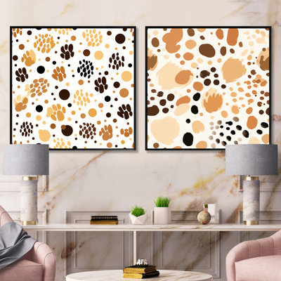 Corinno - Ensemble de 2 collages carrés abstraits
