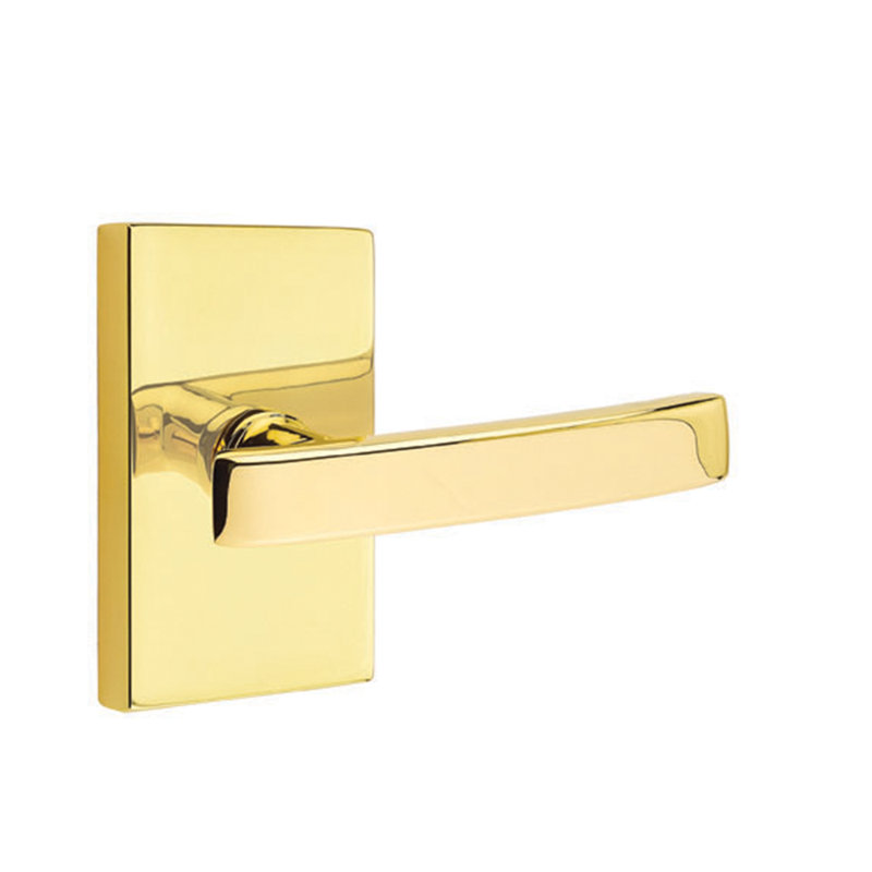Levier de porte avec rosette Geneva, Gauche, Laiton satiné
