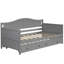 Lit de jour simple avec lit gigogne peu encombrant, fabrication en bois massif, design gris moderne pour toute pièce