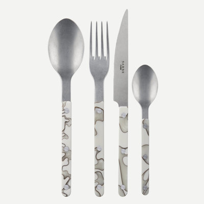 Bistrot Vintage Dune 4 - Piece Stainless Steel Flatware Set - Service for 1