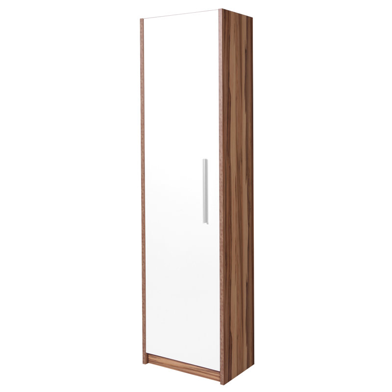 Cheswick 1 Door Manufactured Wood Wardrobe, Wenge / White