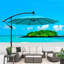 Parasol d'extérieur 10 pi - Solaire, imperméable, 8 baleines, manivelle, base croisée pour terrasse de jardin avec auvent, piscine-413105374