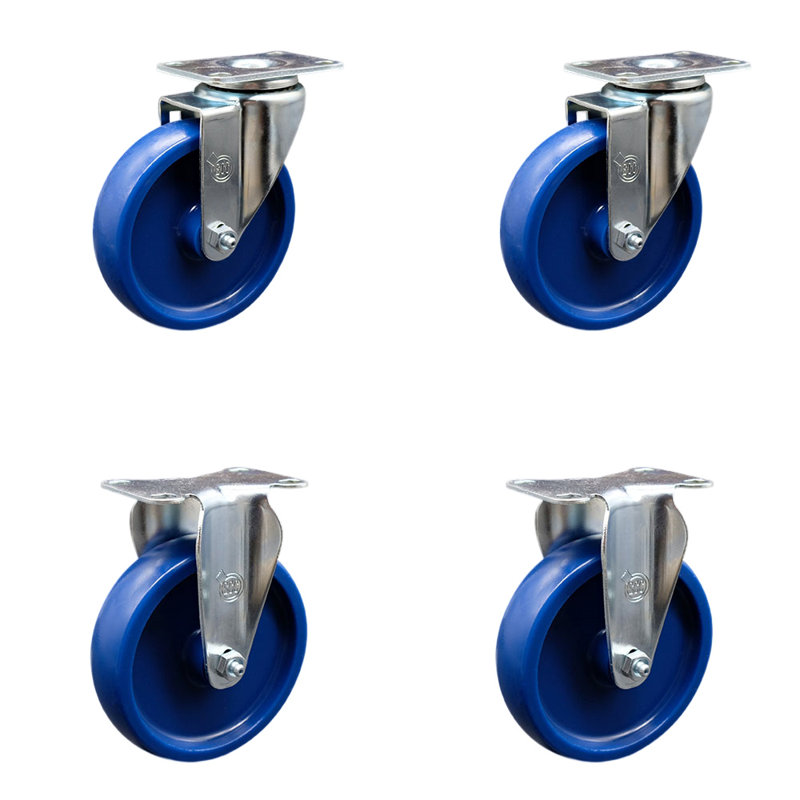 4 Piece Solid Polyurethane Caster Set