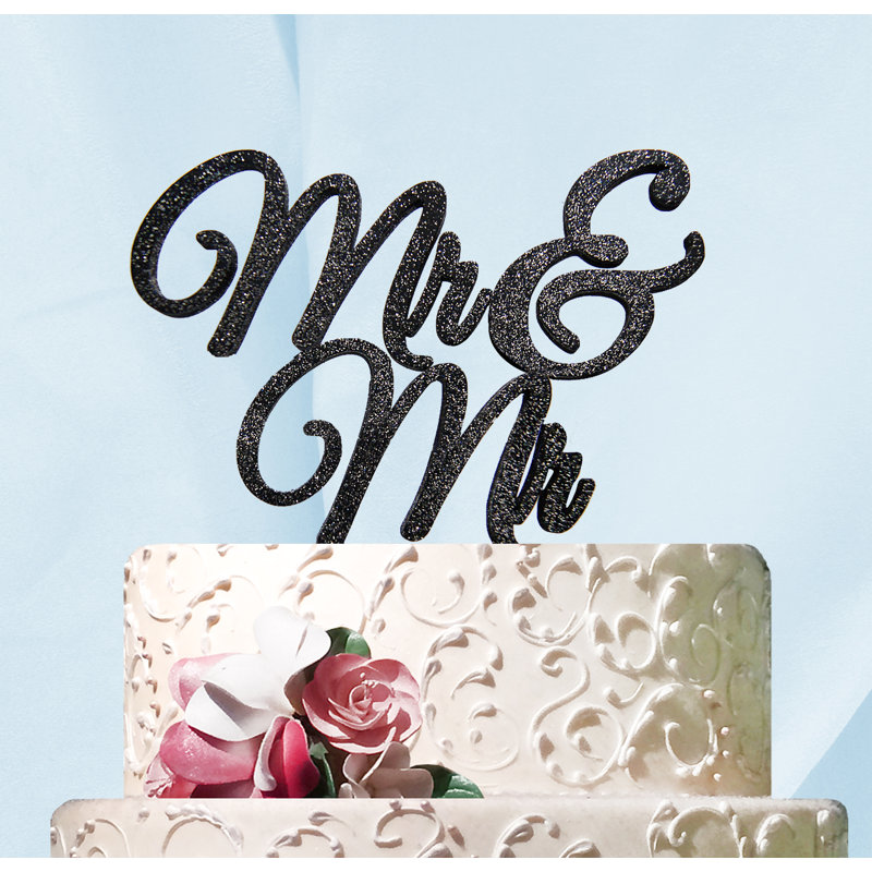 Figurine de gâteau, Paillettes dorées, Mr. et Mr. 