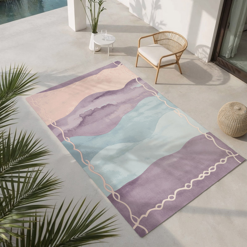 Tapis intérieur et extérieur Sapphire Veil, Rectangle 1 pi 6 po x 2 pi 6 po