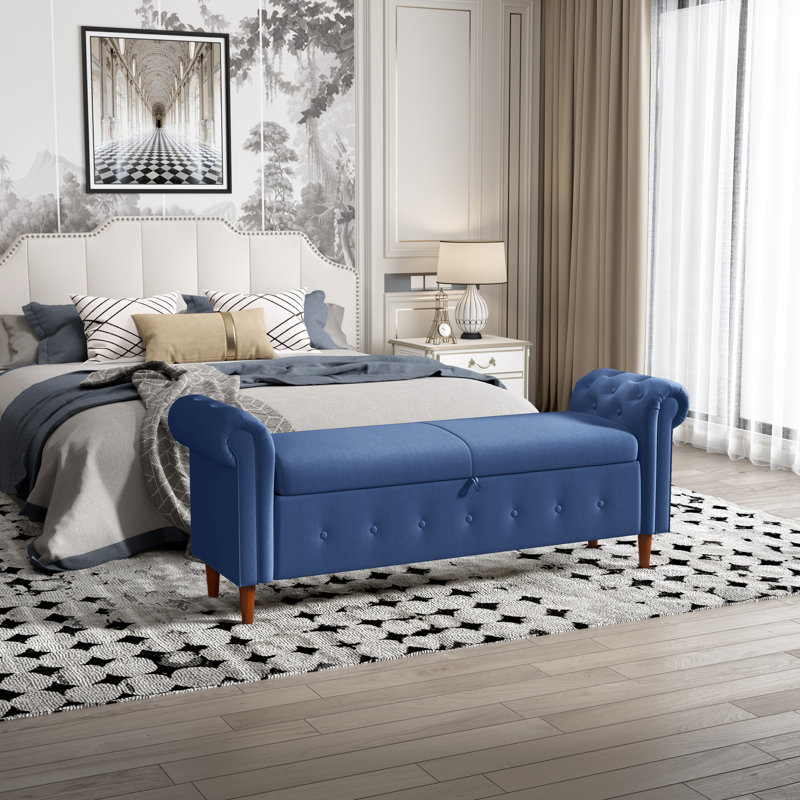 Banc de rangement Agnew, Lin bleu