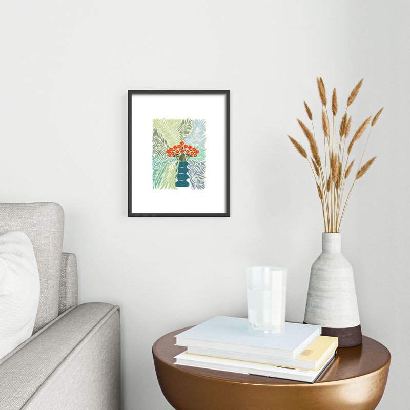 DESIGN DESIGN, impression sur toile de palmier dannick, Encadrement métallique noir, H 10 po x l 8 po x P 0,88 po